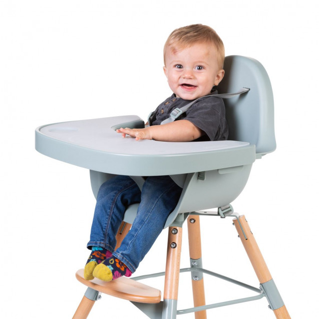 Tavita scaun de masa Childhome Evolu + Protectie din silicon, Menta