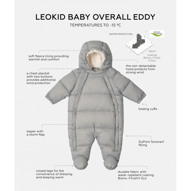 Leokid Baby Overall Eddy Gray Mist