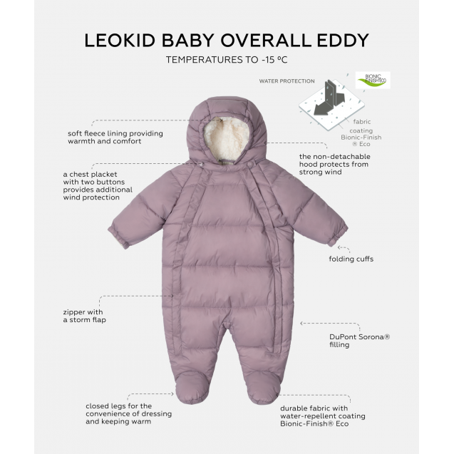 Leokid Baby Overall Eddy Lilac Gray