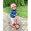 Casca de protectie pentru copii, sistem de reglare magnetic cu led, XXS-S, 45-51 cm, 1 an+, Peach, Scoot & Ride