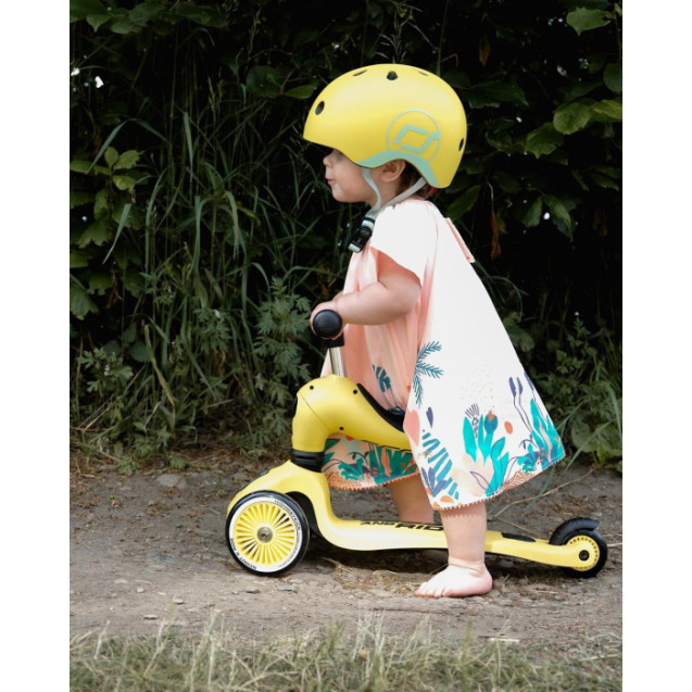 Casca de protectie pentru copii, sistem de reglare magnetic cu led, XXS-S, 45-51 cm, 1 an+, Lemon, Scoot & Ride