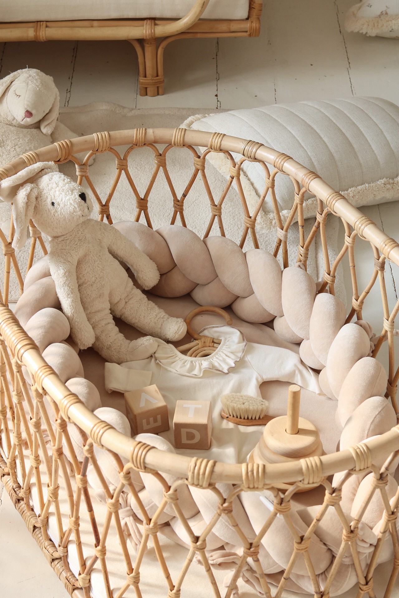 Protectie patut Knot All Beige Velvet