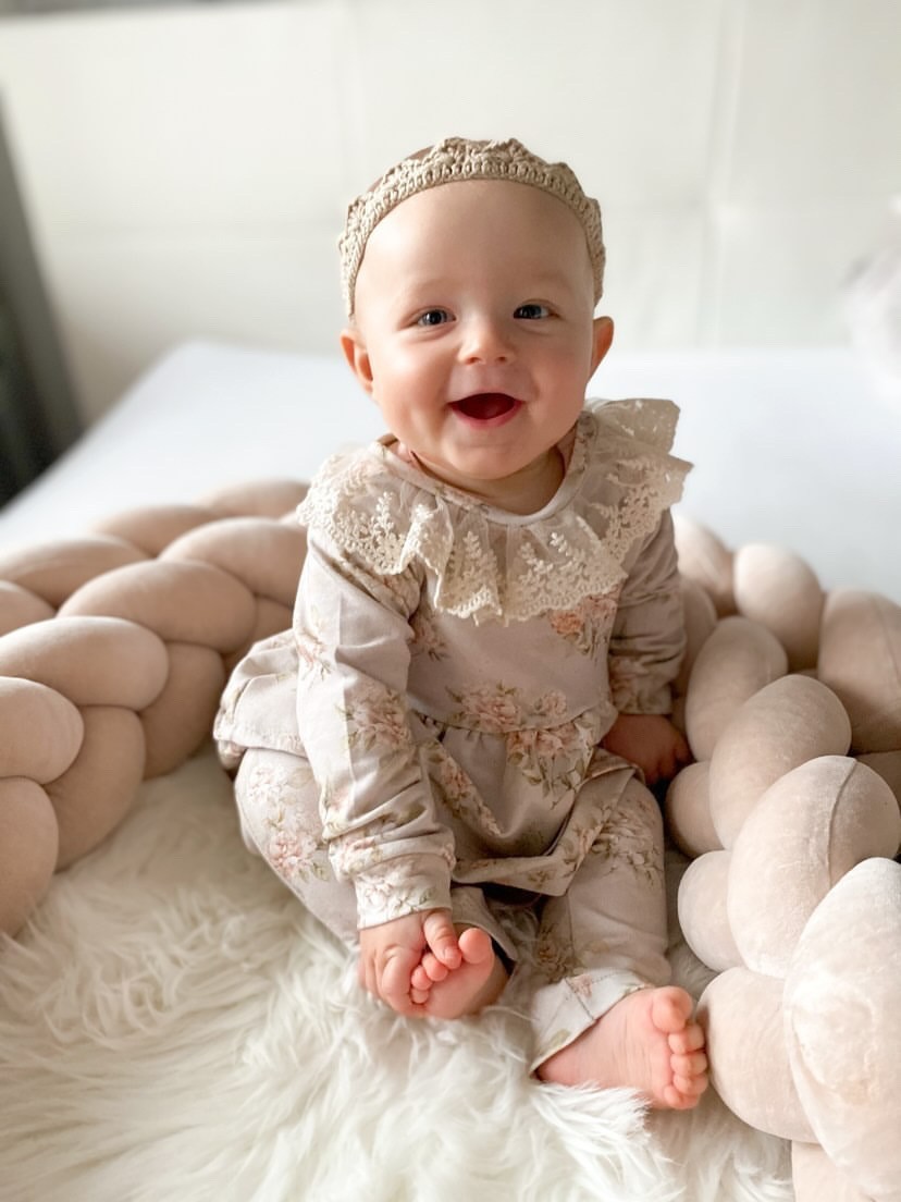 Protectie patut Knot All Beige Velvet - Image 14