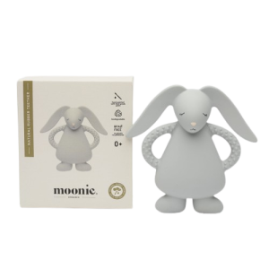 Teether din cauciuc natural Moonie - Bunny Silver