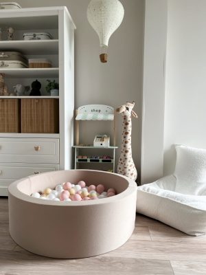 Piscină din bumbac Soft Beige 90x40 cm cu 250 mingi - Blush