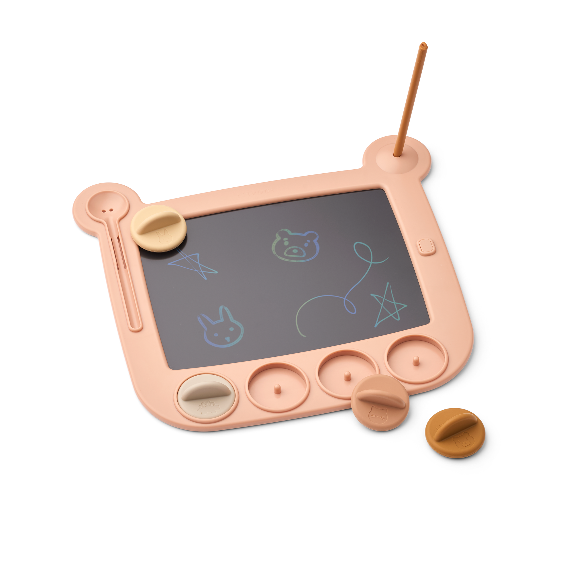 Tabla Magic Drawing LCD cu stampile Pale tuscany - Liewood - Image 3