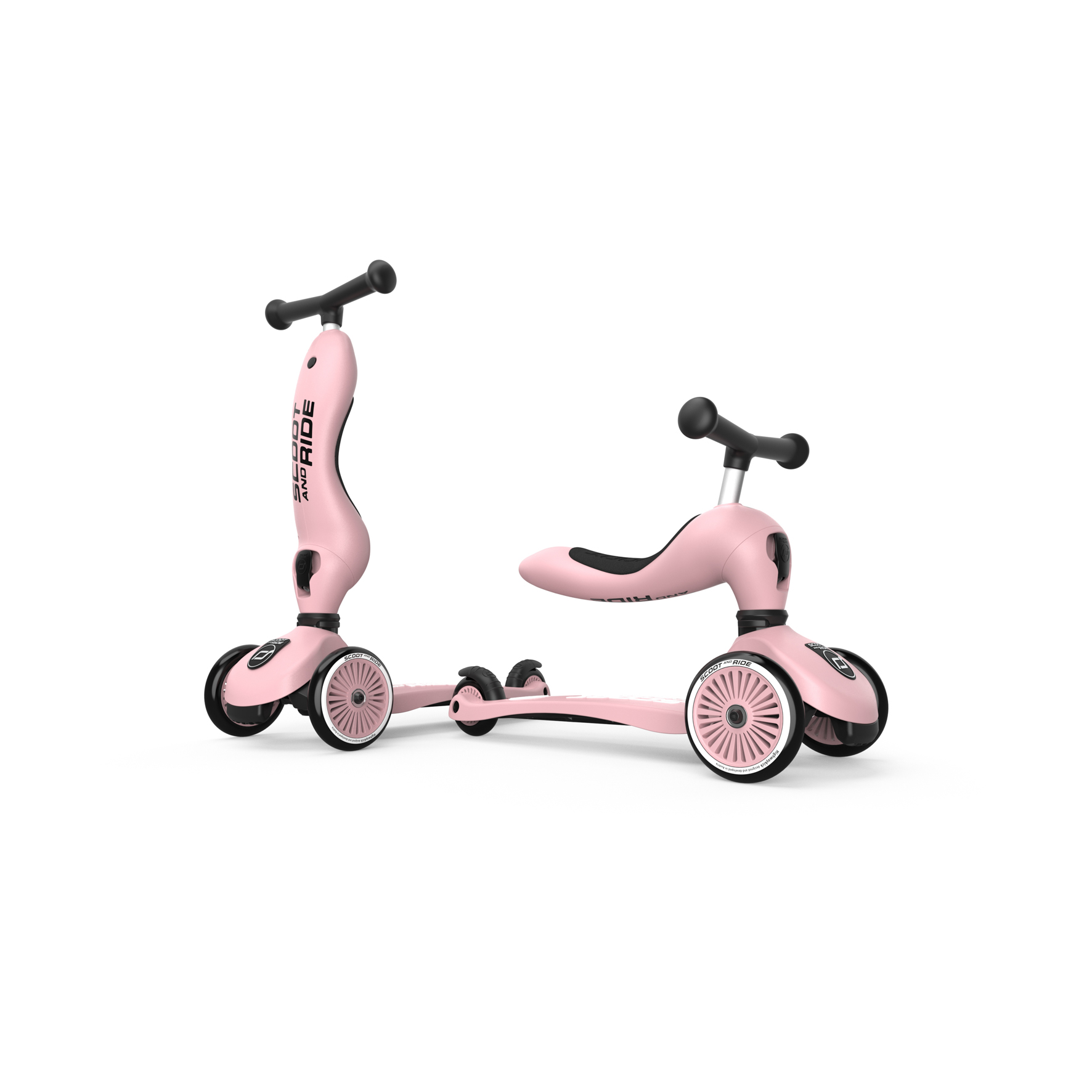 Trotineta copii cu sezut, transformabila 2in1, HighwayKick 1 Rose, 1-5 ani, Scoot & Ride