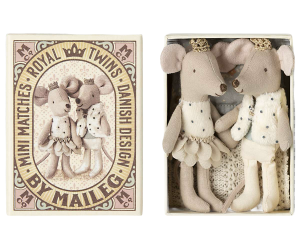 Royal twin mice, Little sister and brother in matchbox - Maileg