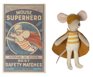 Super hero mouse, Little brother in matchbox - Maileg
