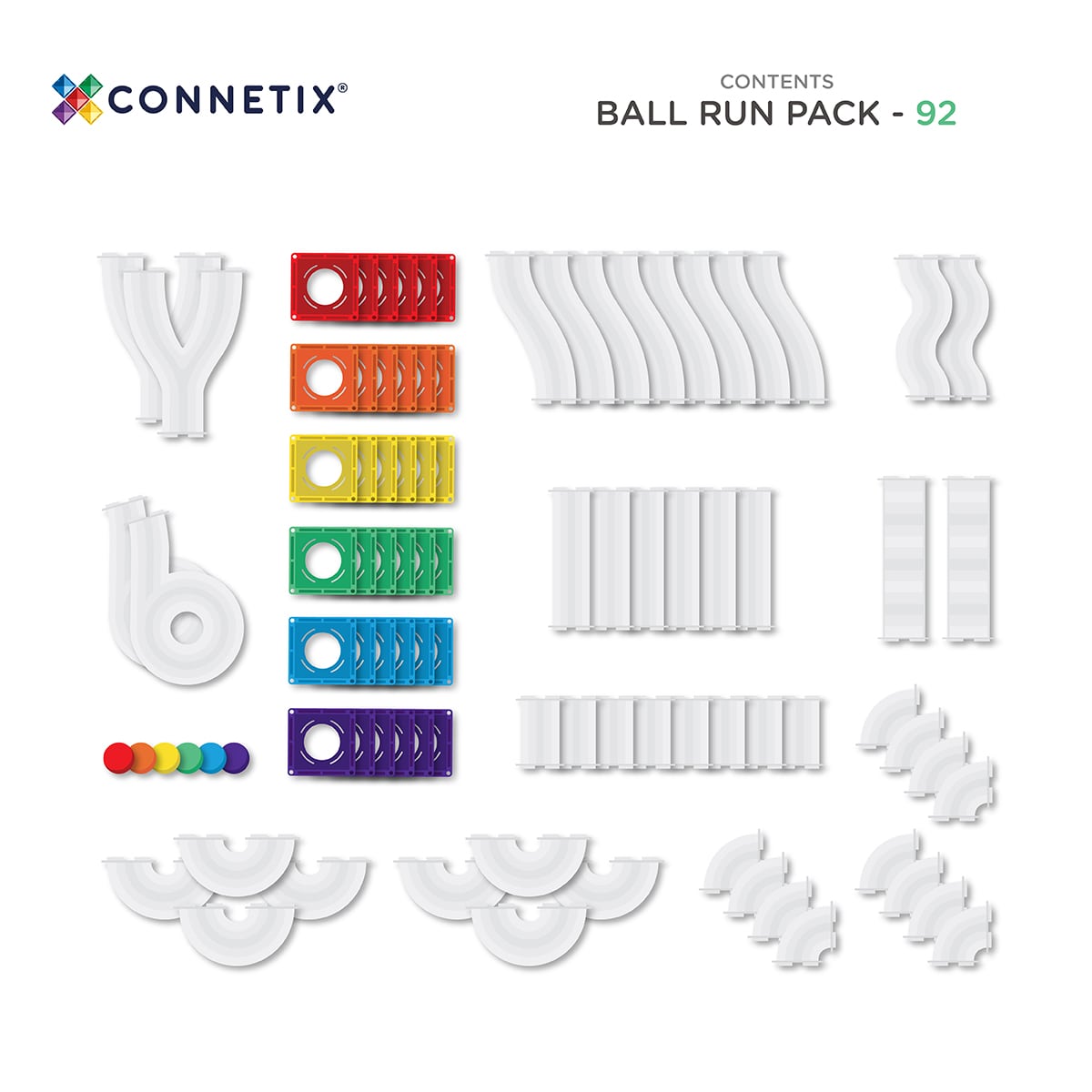 Set magnetic Rainbow Ball Run Pack 92 piese - Connetix - Image 3