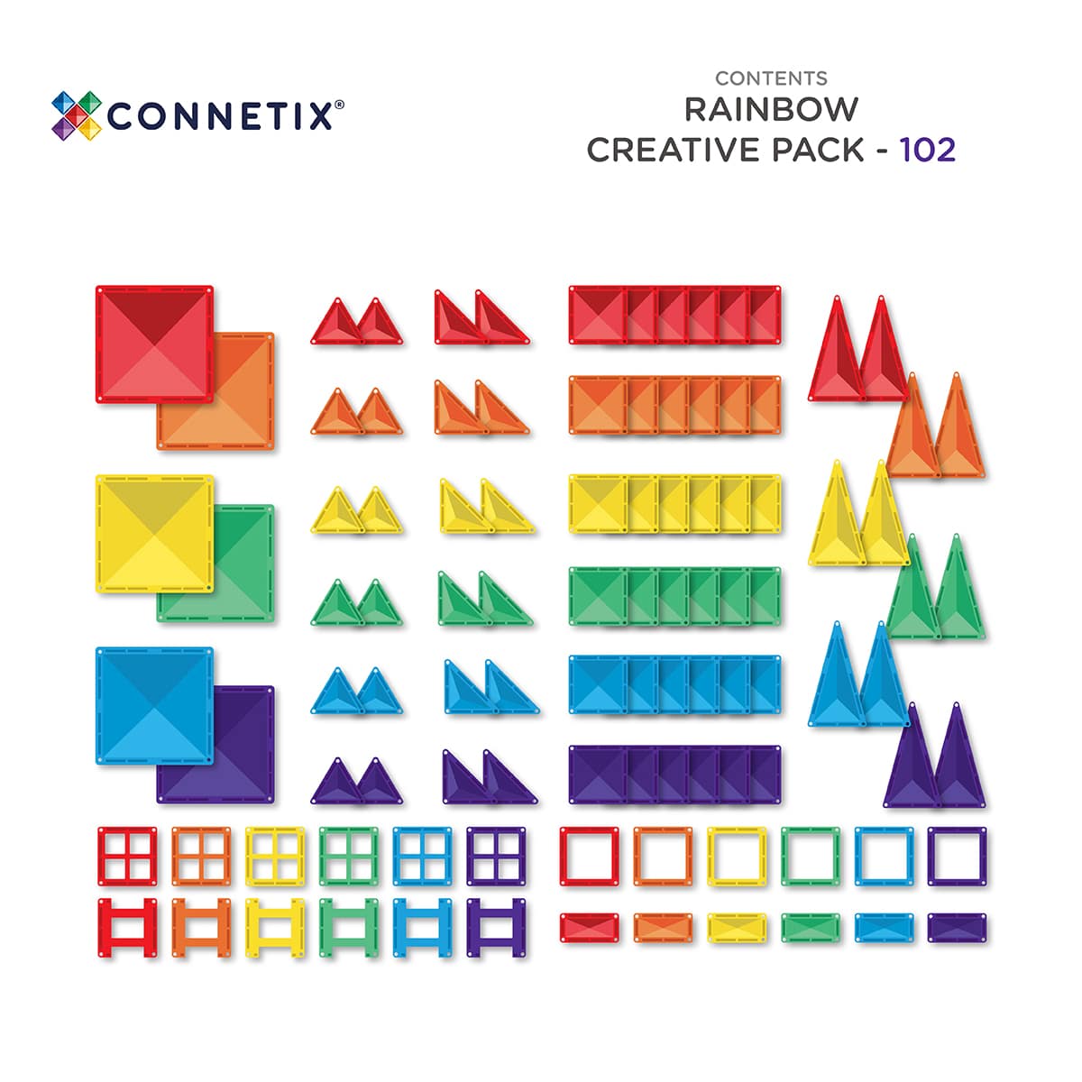 Set magnetic Rainbow Creative Pack 102 piese - Connetix - Image 2