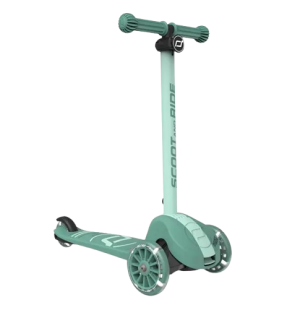 Trotineta copii pliabila, reglabila, roti luminoase, Highwaykick 3S Led Forest, 3+ ani, pana la 50 kg, Scoot & Ride