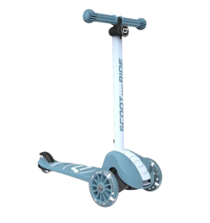 Trotineta copii pliabila, reglabila, roti luminoase, Highwaykick 3S Led Steel, 3+ ani, pana la 50 kg, Scoot & Ride