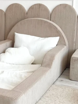 Monio - Pat pentru copii 80 x 160 - Corduroy Beige