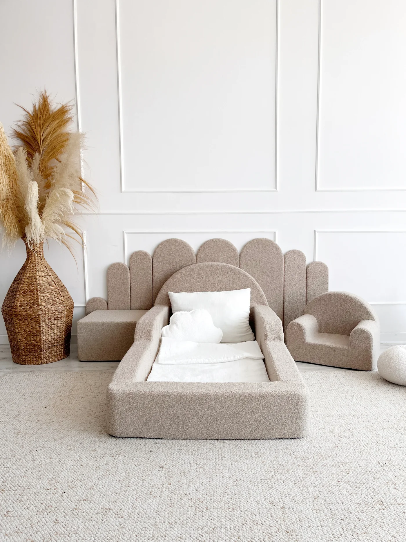 Panou tapițat de perete – Beige Boucle - Image 2