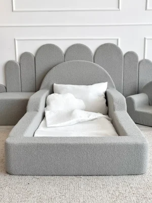 Monio - Pat pentru copii - Boucle Grey