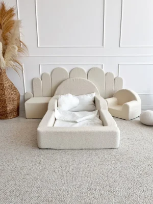 Monio - Pat pentru copii 80 x 160 - Boucle Cream