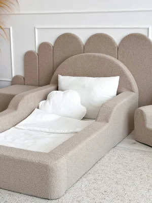 Monio - Pat pentru copii 80 x 160 - Boucle Beige