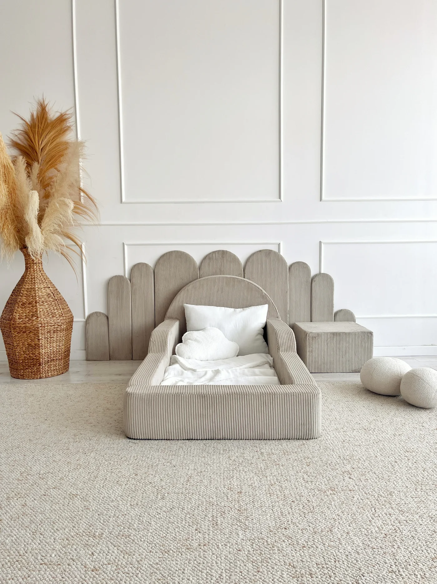 Panou tapițat de perete – Corduroy Beige - Image 2