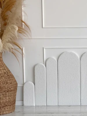 Panou tapițat de perete – White Boucle