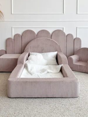 Monio - Pat pentru copii - Corduroy Pink
