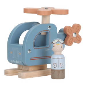 Elicopter din lemn FSC cu pilot - Little Dutch
