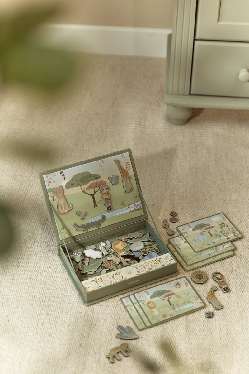 Puzzle magnetic din material FSC - Safari Friends - imagine 2
