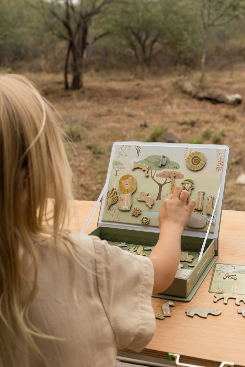 Puzzle magnetic din material FSC - Safari Friends - imagine 3