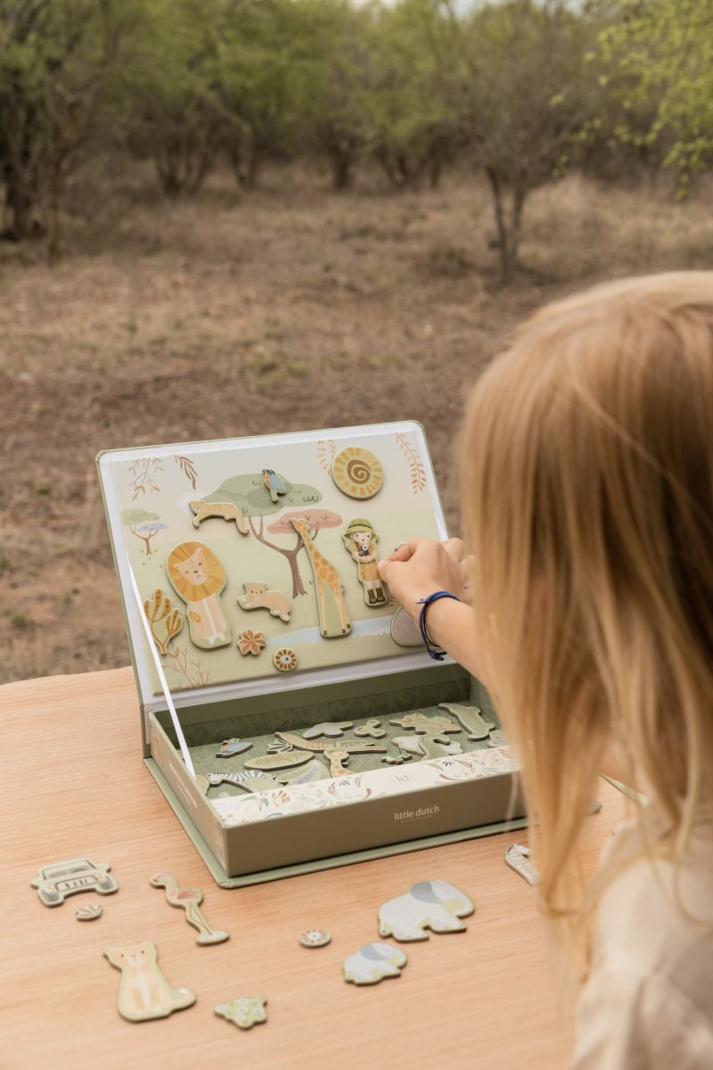Puzzle magnetic din material FSC - Safari Friends - imagine 4