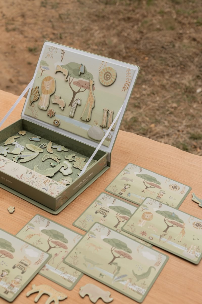 Puzzle magnetic din material FSC - Safari Friends - imagine 6