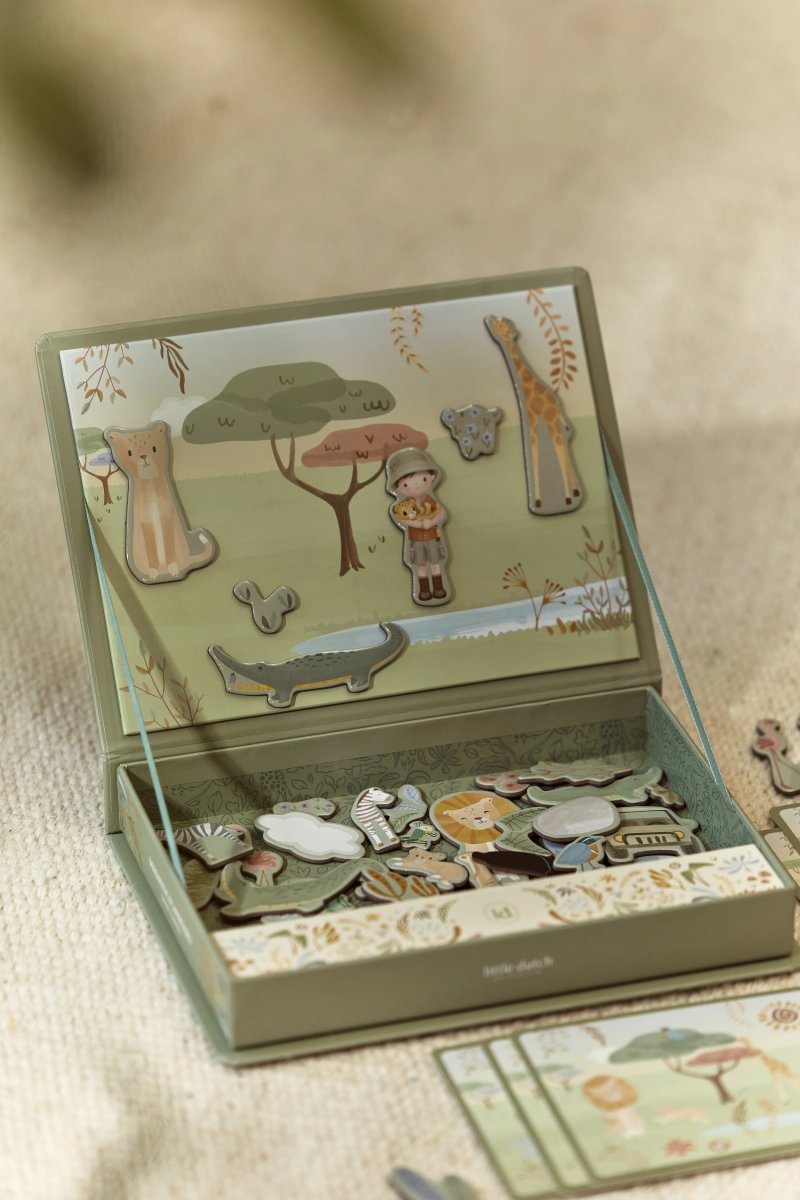 Puzzle magnetic din material FSC - Safari Friends - imagine 5