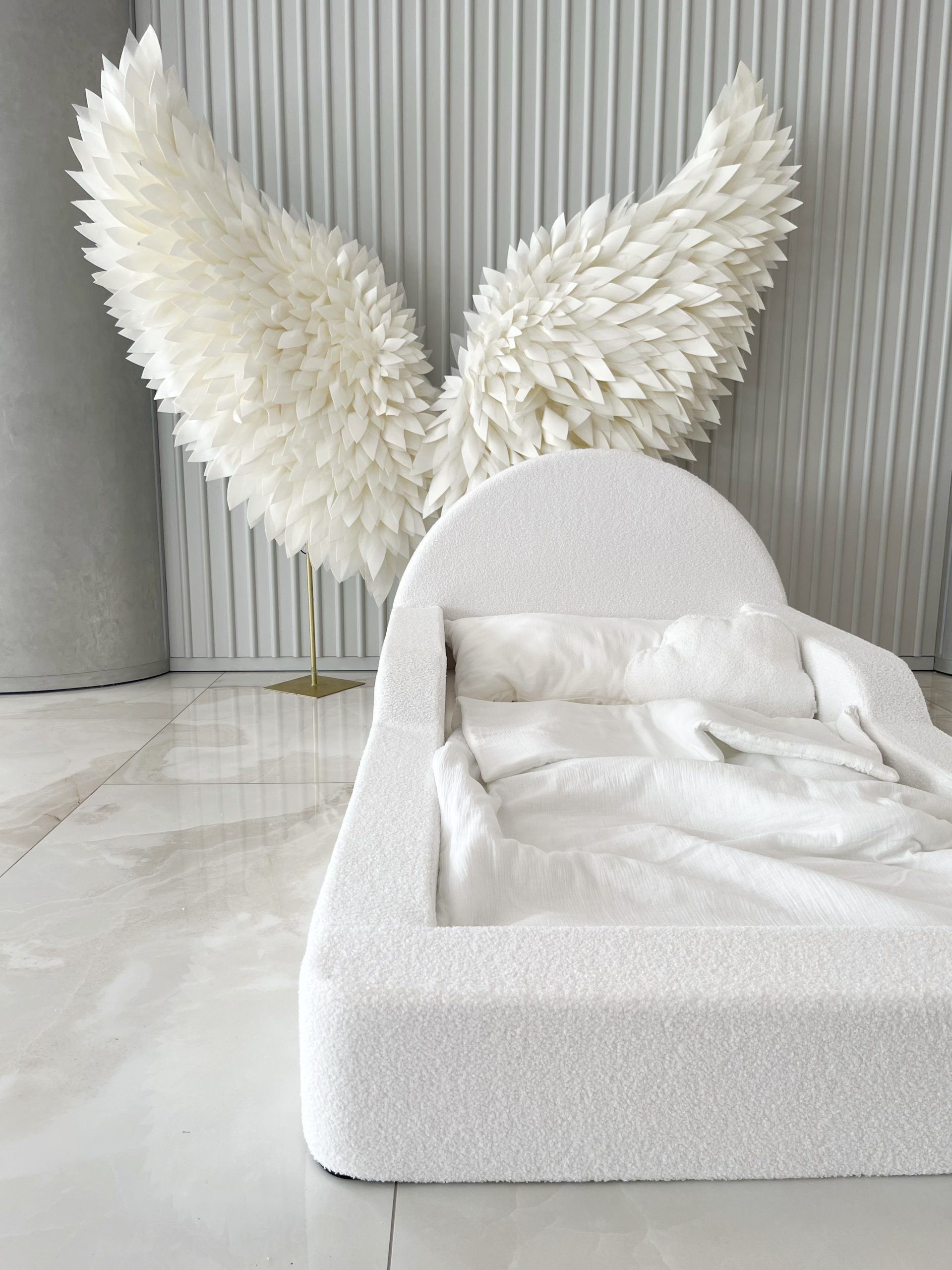 Monio - Pat pentru copii 90 x 200 - Boucle White - imagine 6