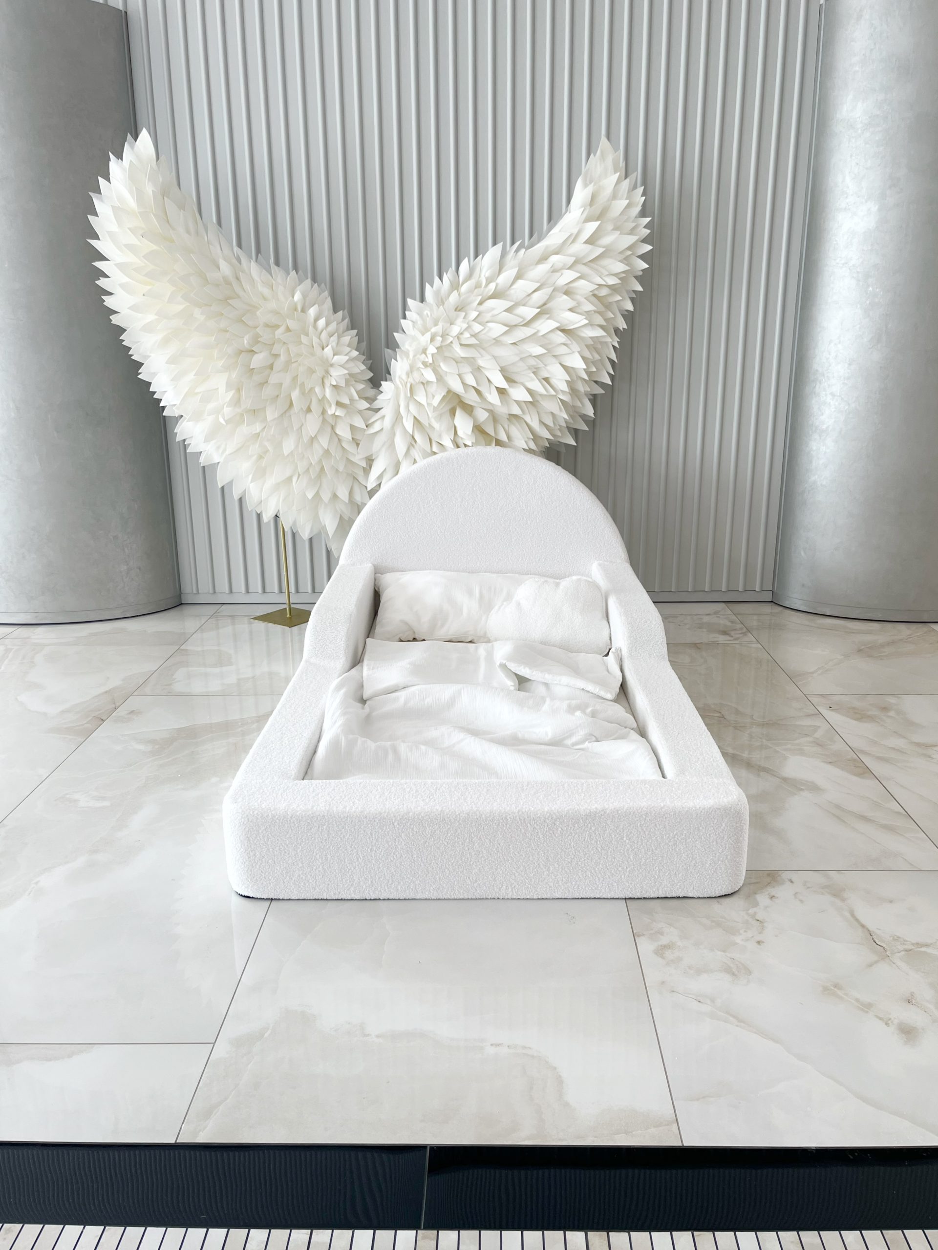 Monio - Pat pentru copii 90 x 200 - Boucle White - imagine 7