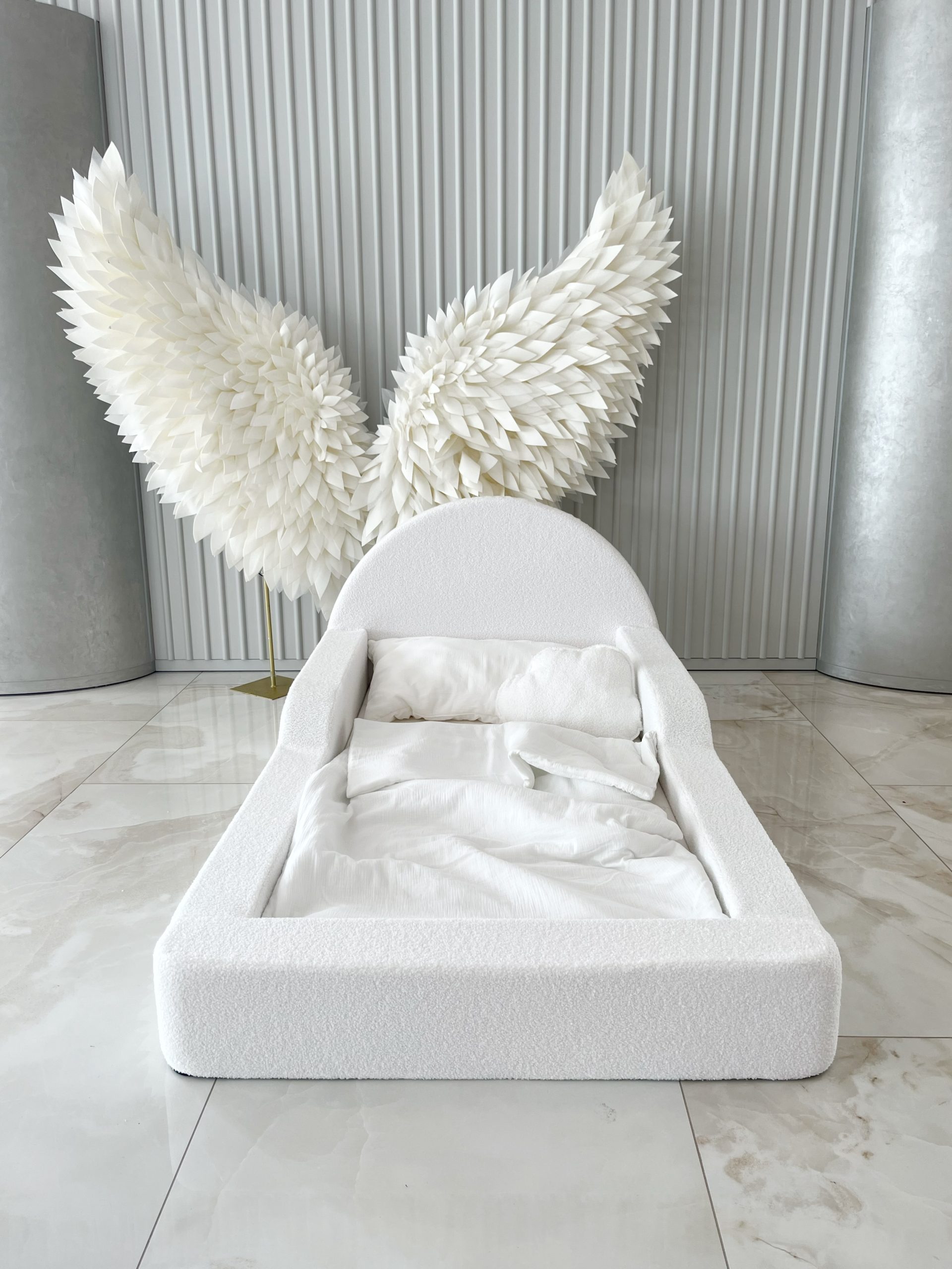 Monio - Pat pentru copii 90 x 200 - Boucle White - imagine 8