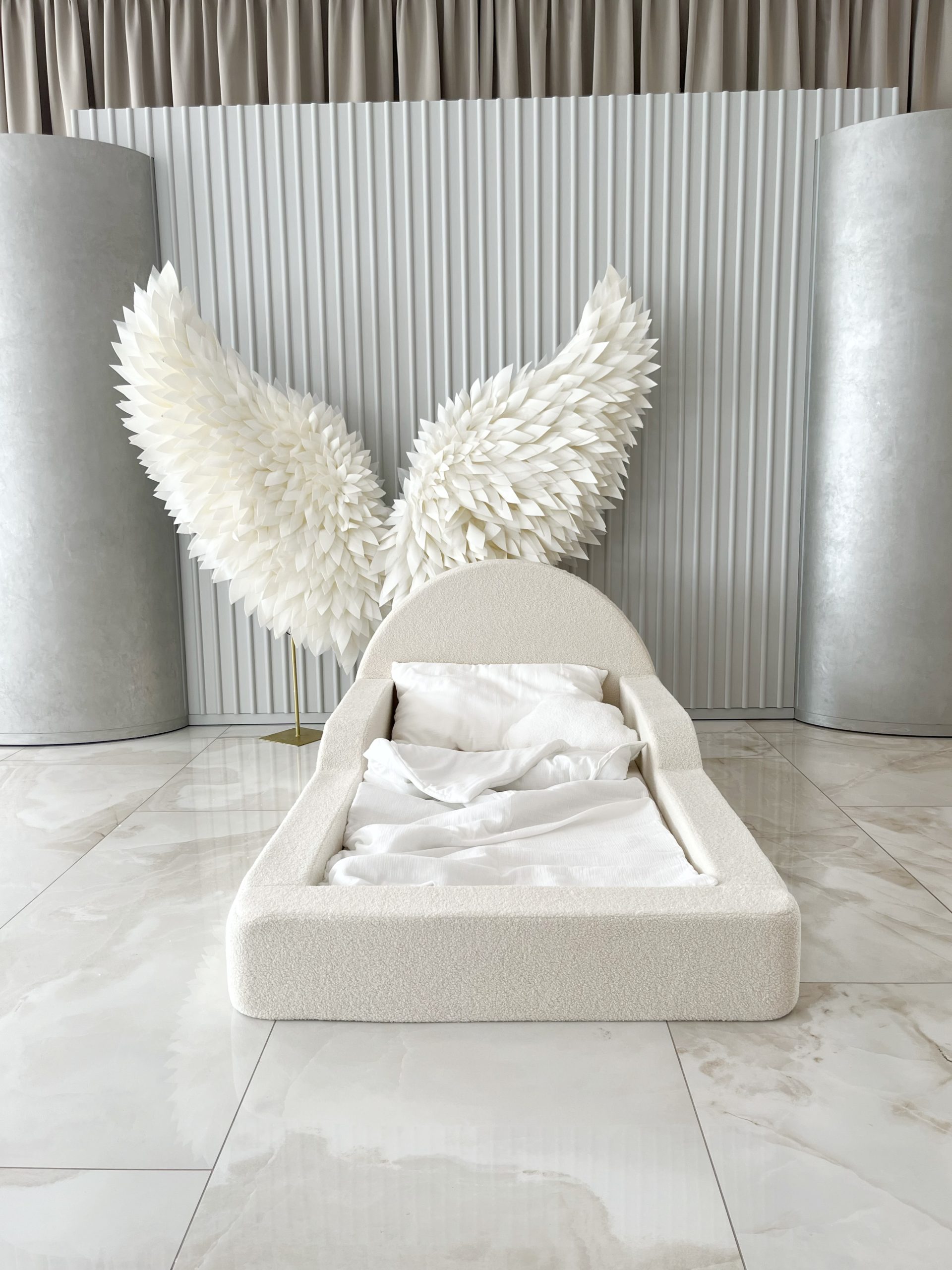 Monio - Pat pentru copii 90 x 200 - Boucle Cream - imagine 3