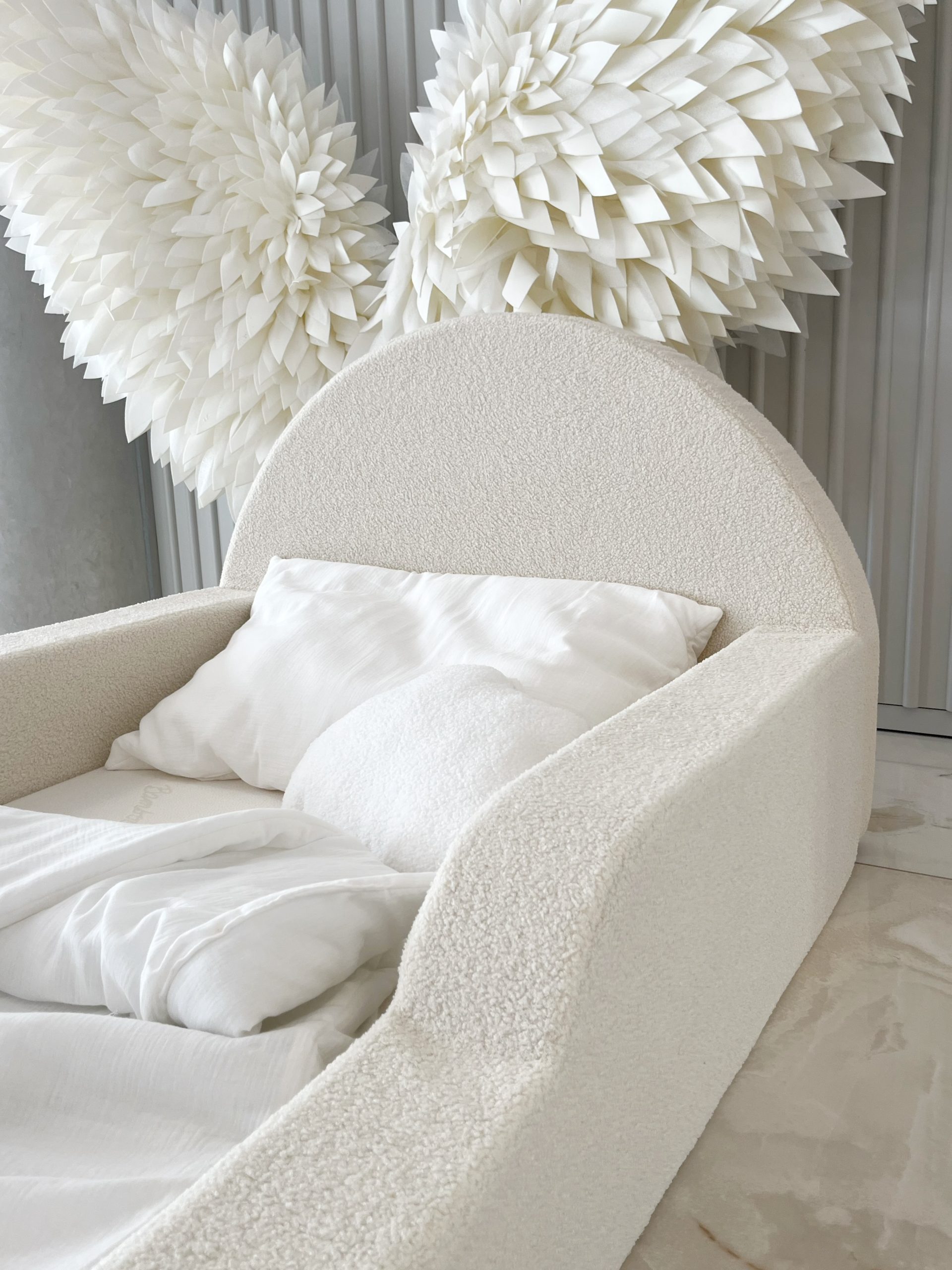 Monio - Pat pentru copii 90 x 200 - Boucle Cream - imagine 4