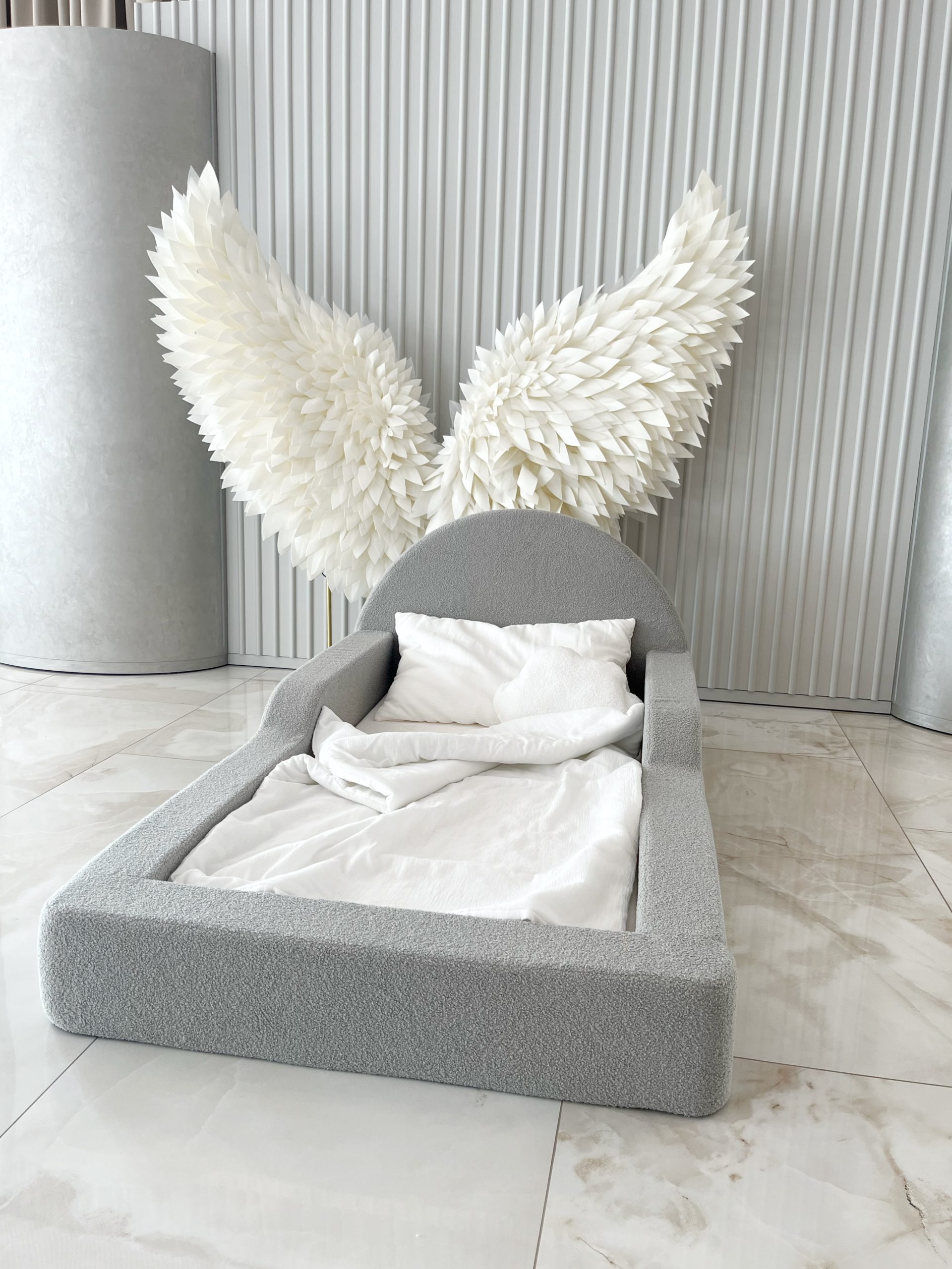 Monio - Pat pentru copii 90 x 200 - Boucle Grey - imagine 5