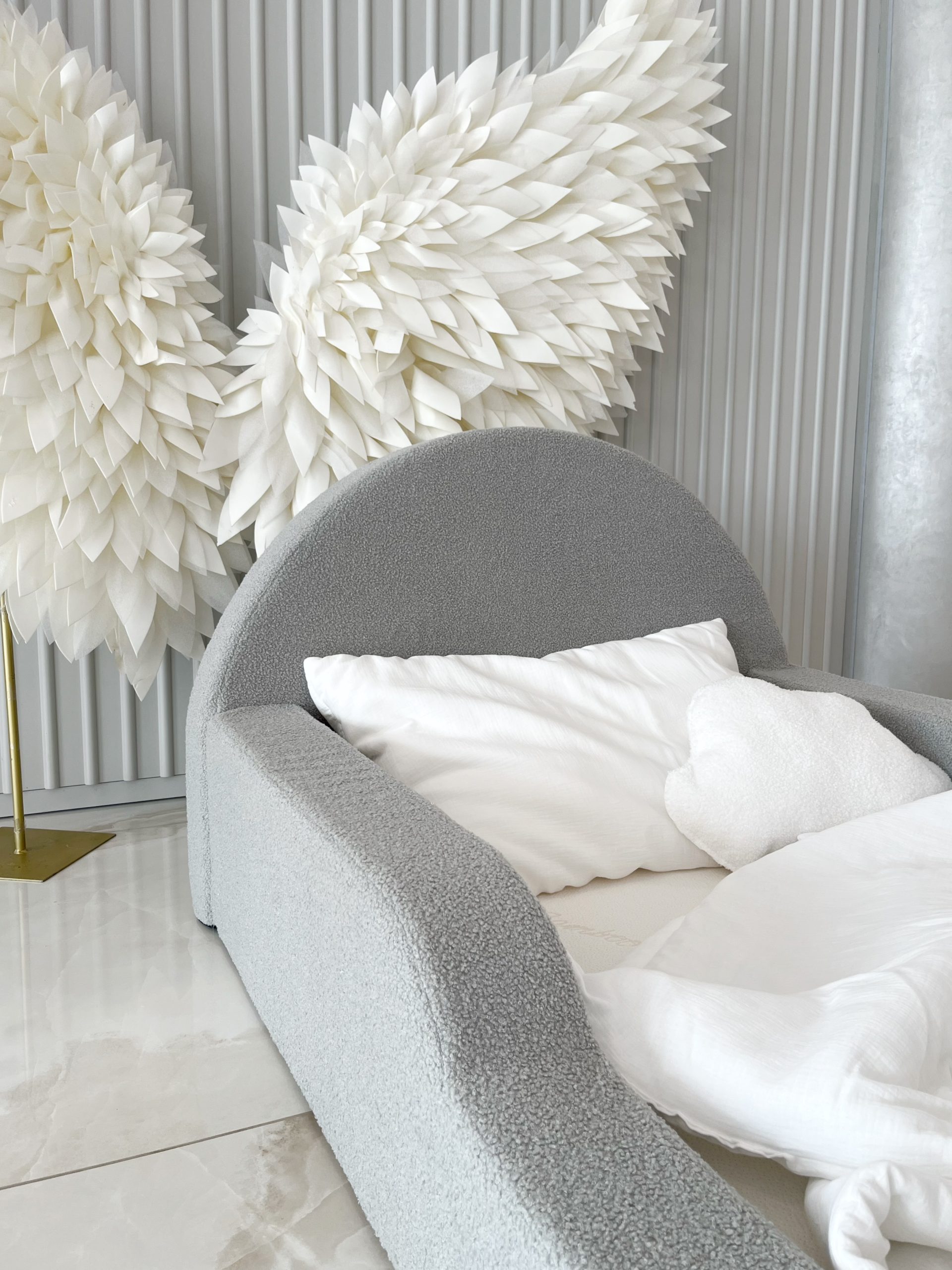 Monio - Pat pentru copii 90 x 200 - Boucle Grey - imagine 6