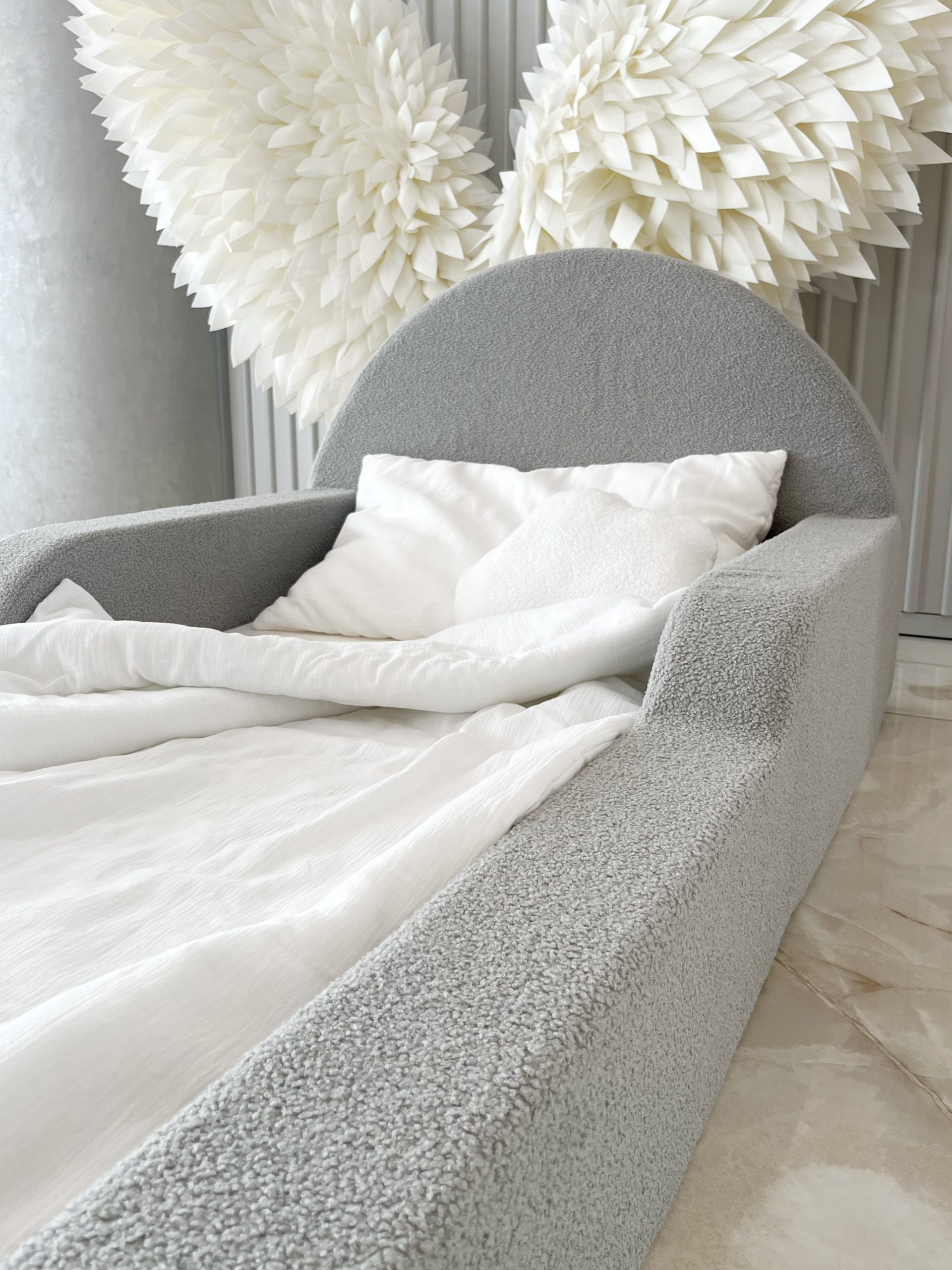 Monio - Pat pentru copii 90 x 200 - Boucle Grey - imagine 7