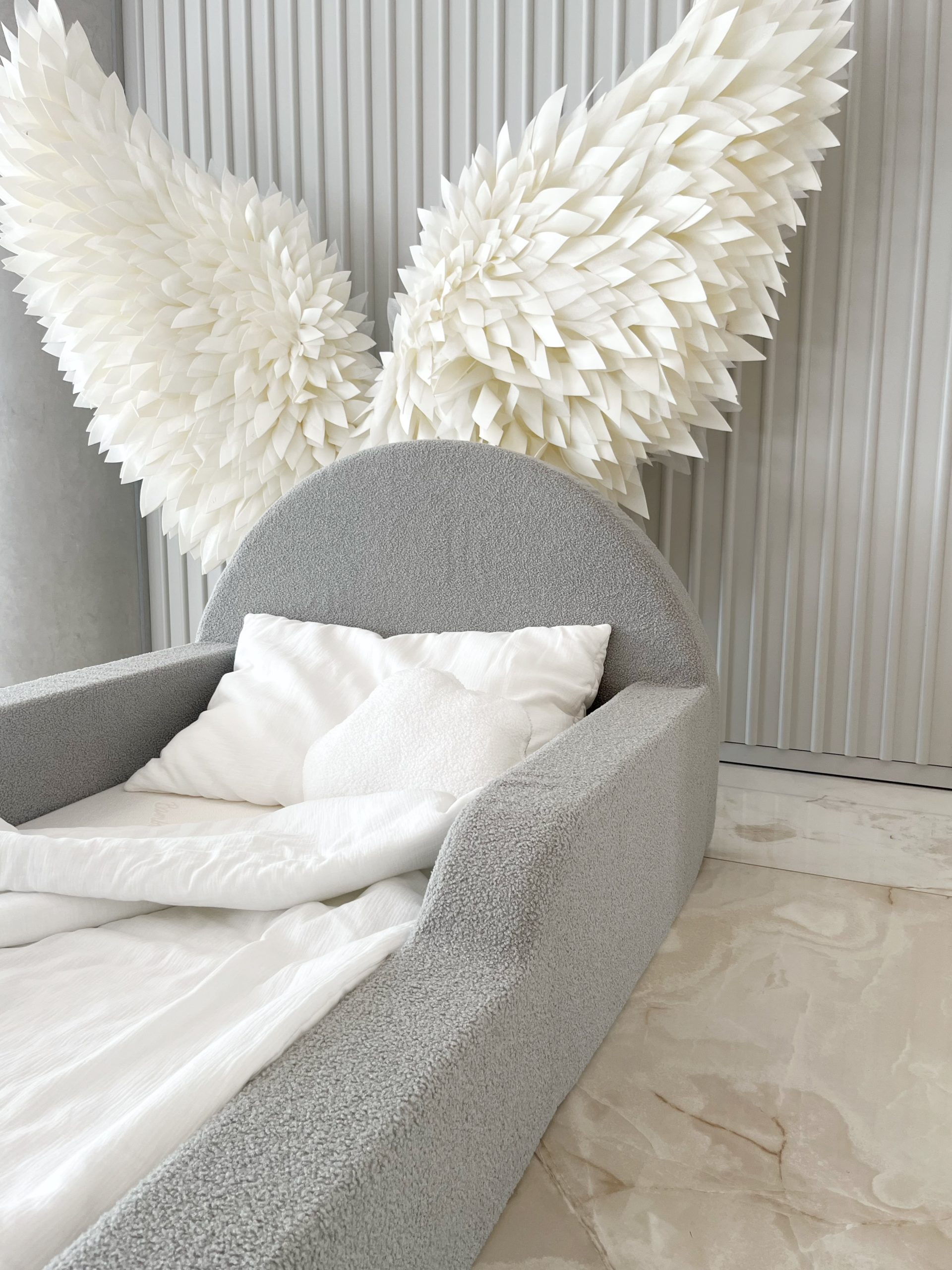 Monio - Pat pentru copii 90 x 200 - Boucle Grey - imagine 8