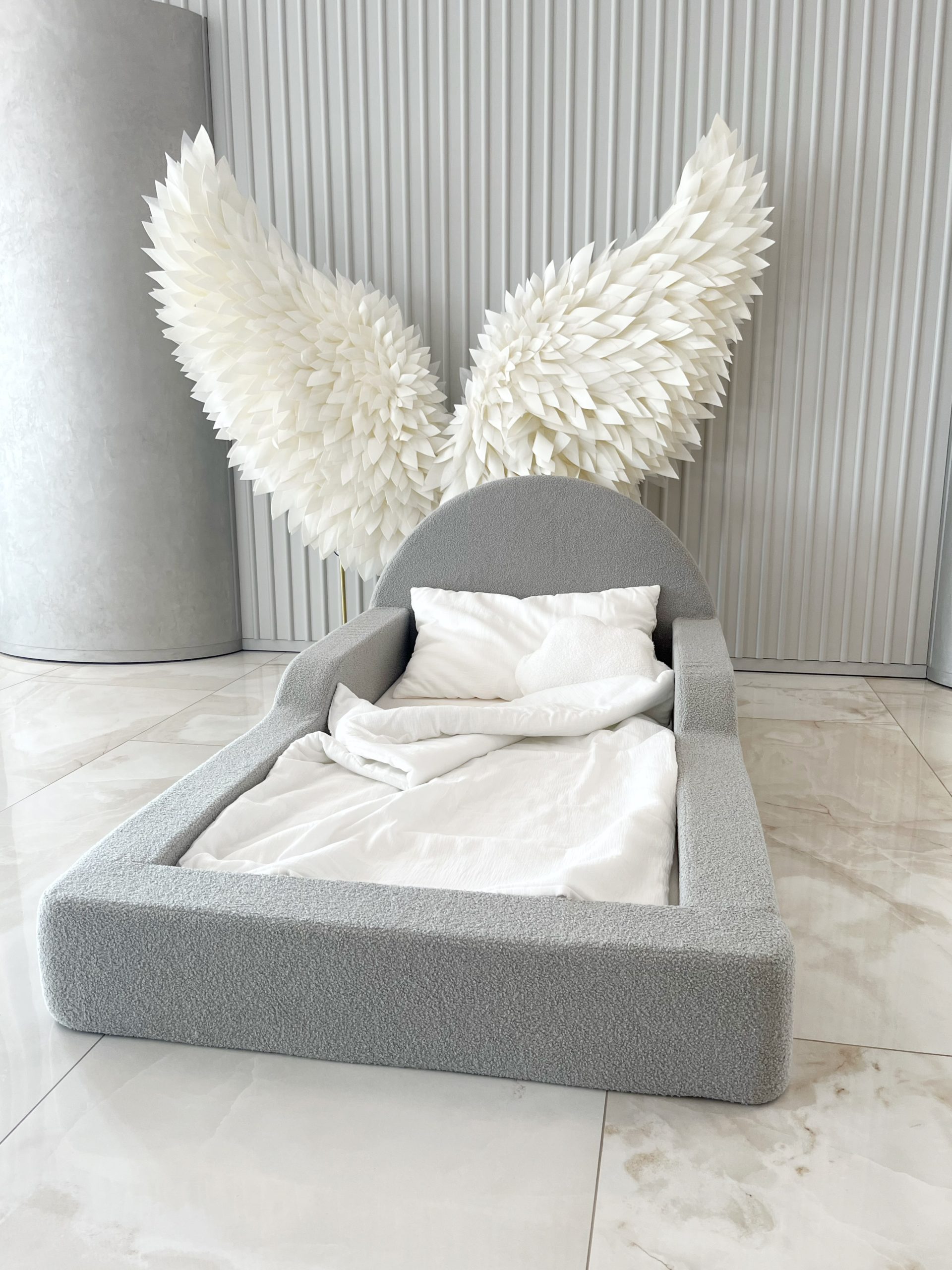 Monio - Pat pentru copii 90 x 200 - Boucle Grey - imagine 9