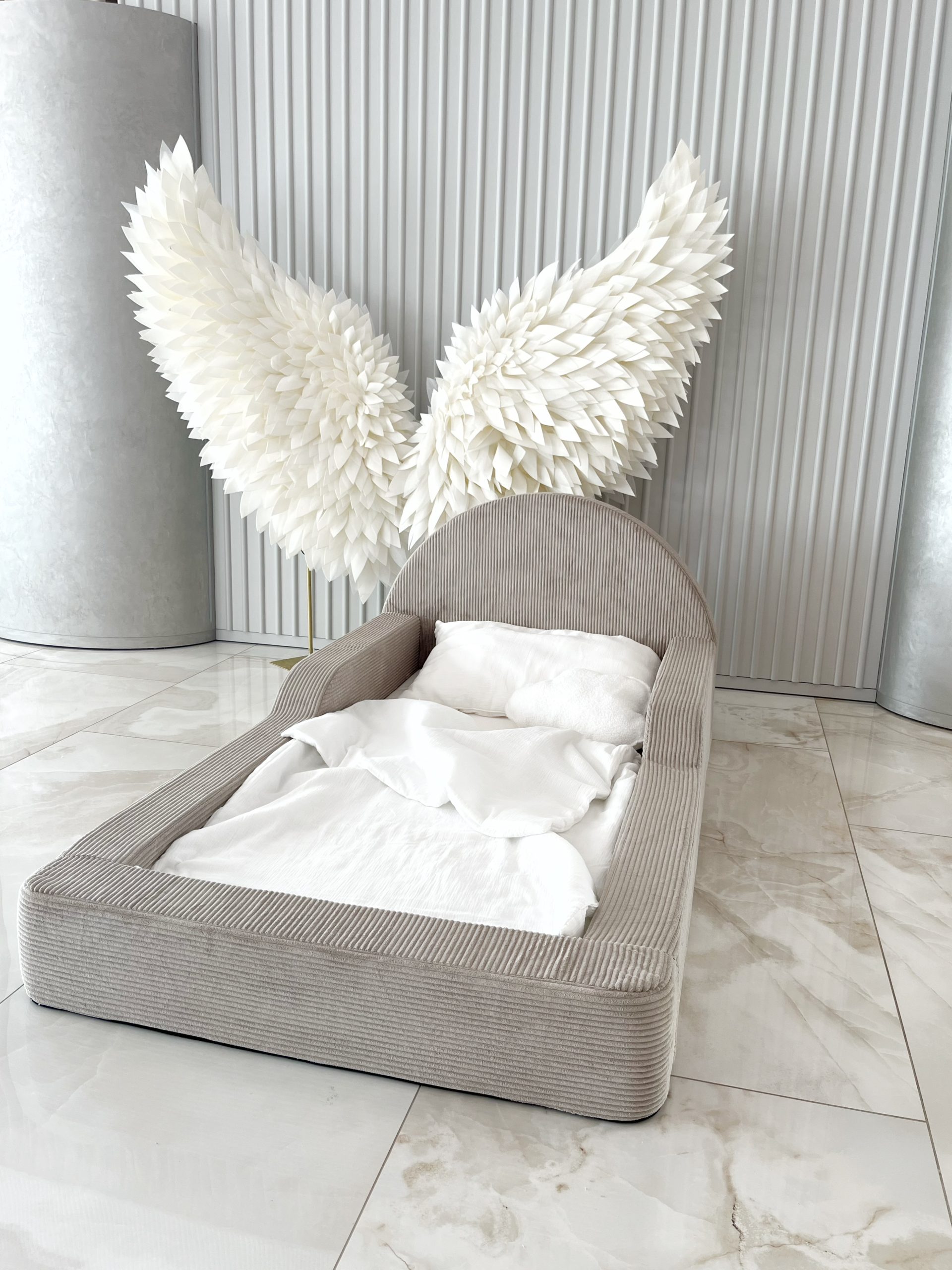 Monio - Pat pentru copii 90 x 200 - Corduroy Beige - Image 3