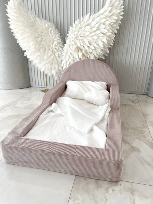 Monio - Pat pentru copii 90 x 180 - Corduroy Pink