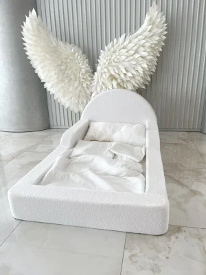 Monio - Pat pentru copii 90 x 200 - Boucle White