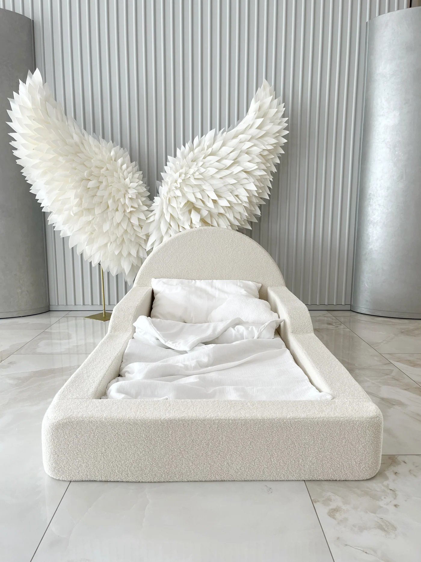 Monio - Pat pentru copii 90 x 180 - Boucle Cream